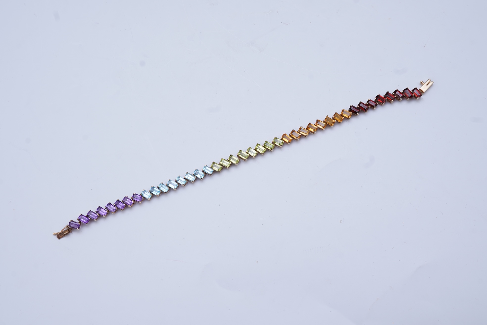 A multi-gem line bracelet
